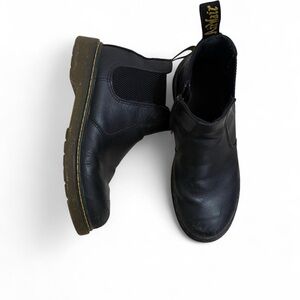 Dr. Martens Black Leather Chelsea Boots with Brown Soles